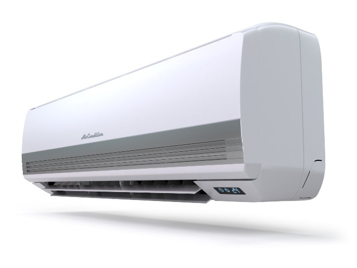 Air conditioner system isolated on white. 3d